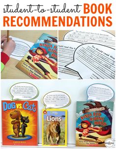 student - to - student book recommations are great for reading and writing