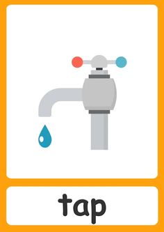 a faucet with the word tap above it and an image of a faucet