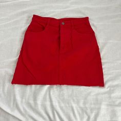 Brandy Melville Red Skirt One Size Condition: Nwot Color: Red Details : - Button Down Front - Red Denim Skirt - Button Down Front Extras: - I Ship Between 1-2 Days Red Casual Mini Skirt, Red Mini Skirt Casual Style, Casual Red Pencil Skirt, Trendy Red Pencil Skirt, Red Mini Skirt With Button Closure, Red Cotton Mini Skirt, Casual Red Pencil Mini Skirt, Red Cotton Mini Skirt For Spring, Red High Waist Casual Mini Skirt