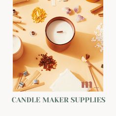 candle maker supplies arranged on a table