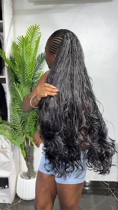 stitch cornrows with spiral tips - french curl braids inspo French Curl Braids With Curls, Spiral Braids Black Hair, Braid With French Curls, French Curls Braids Cornrows, French Curl Cornrow Braids, Silver Goddess Braids, Cornrow French Curl Hairstyles, Cornrow And Sew In Hairstyles, French Curls Cornrows