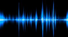 sound wave on black background photo