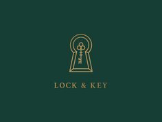 the lock and key logo is shown on a dark green background with gold trimming