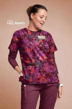 Get ready for the fall season with new autumn inspired printed scrubs! You'll find spooky Halloween print scrubs and classic Thanksgiving themed print scrubs. Embrace the season with style, comfort, and a touch of fall magic, only at UniformAdvantage.com! Female Scrubs, Fall Magic, Medical Scrubs Outfit, Classic Thanksgiving, Scrubs Outfit, Christmas Shoot, Autumn Inspired, 2022 Style