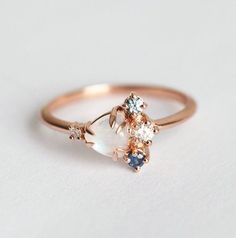 Moonstone Cluster Ring, Birthstone Ring Rose Gold Moonstone Ring, Mother Ring, Gold Moonstone Ring, Mother Rings, Cluster Engagement Ring, Moonstone Earrings, Natural Rainbow, Cluster Earrings