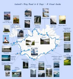 iceland's ring road in 6 days - a visual guide infographical map