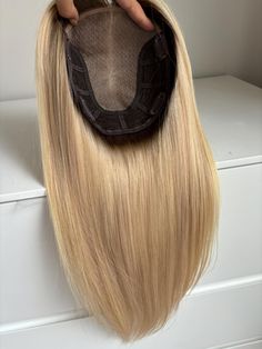 Dimensional blonde silk base Topper Women Topper 6.5x7" European Virgin Hair Medium 130% Density Natural Soft Black 12-18 inches in stock -------------------------------------------------- Shipping: We ship worldwide express with FedEx to your door. We have a private account with FedEx for the fastest and safest shipping. Customs & Duties: We ship instantly with our express shipping company, FedEx. Normally you should not be charged any extra fees as 95% of our orders arrive directly to our cust Human Hair Toppers, Parting Hair, Dimensional Blonde, Luxy Hair, Human Hair Clip Ins, Hair Toppers, Dark Blonde, Virgin Hair, Soft Black