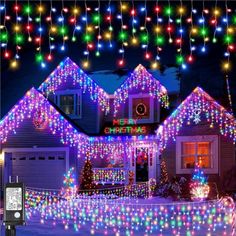 a house covered in christmas lights and decorations