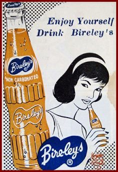 an advertisement for broly's beer with a woman holding a bottle