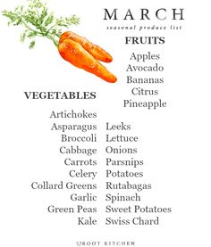 a menu with carrots and other vegetables on it