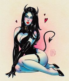 Quotes Female, Female Tattoos, Dope Cartoon Art, Dark Art Drawings, Goth Art, Demon Art, Dope Art, Drawing Reference Poses, Horror Art