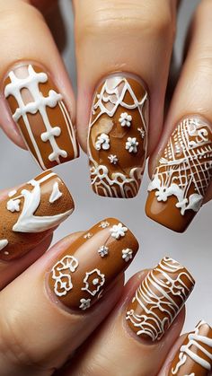 Discover stunning gingerbread nails with captivating Christmas cat eye designs Explore French tip art TikTok-inspired almond shapes and easy 3D designs for the holiday season Add some intriguing and festive charm to your manicure with these chic and stylish Christmas nail designs French Tip Art, Eye Designs, Nail Candy, Christmas Style