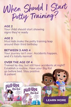 an advertisement for the children's potty training program