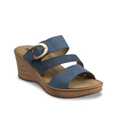 Good Choice-Odalis Wedge Sandal Warm days call for summery style, so add to your collection with the Good Choice Odalis sandal. This wedge pair sports textured touches for a sharp highlight, while the lightweight construction and cushioned footbed ensure comfort underfoot. Blue Sandals, Wedge Sandal, Wedge Sandals, The Good, Wedges, Sandals, Sports, Blue