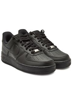 Air Force 1 Noir, Nike Air Force Black, Nike Air Force High, School Skirts, Airforce 1s, Black Air Force 1, Nike Leather, Air Force Shoes