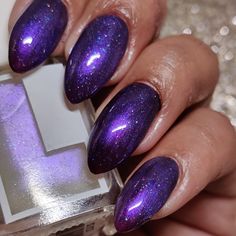 Try Ice Queen for a glowy opal topper with some scattered holo sparkle! Dark Purple Sparkle Nails, Purple Sparkle Nails, Queen Nails, Purple Sparkle, Sparkle Nails, Hair Skin Nails, Ice Queen, Nails At Home, Nail Art Inspiration