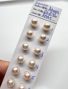 "Details Top Jewelry Quality,Ultra Luster 8.0-8.5MM AAA+ Japanese Akoya Cultured Pearls,Not Freshwater \"Akoya\" Pearl,for Earring,pendant.Sold by Pair LOT-Akoya-2101184-885-061022-2 Please note, this is Janpanese Akoya Pearl, Akoya Pearl should refer to Salt water pearl. Not Freshwater \"Akoya\" pearl. Japanese akoya pearls are saltwater pearls. Not freshwater akoya pearls. Akoya pearls are salt water pearls. Materials: Akoya Cultured Pearl Quality: AAA+ Shape: Round Drill: 0.9mm Hald Drilled. Luxury Akoya Pearl Beads Jewelry, Luxury Vintage Akoya Pearl Jewelry, Pearls Aesthetic, Saltwater Pearls, Water Pearls, Akoya Pearls, Pearl Size, Cultured Pearls, Jewelry Earrings Studs