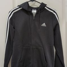 New. Adidas Hoodie Black Hoodie With Signature Adidas Stripes Down Both Sleeves Adidas Zip Up Hoodie, Adidas Hoodie Women, Adidas Jacket Women, Black Hoodie Women, Adidas Zip Up, Adidas Sweater, Adidas Track Jacket, Adidas Sweatshirt, Adidas Hoodie