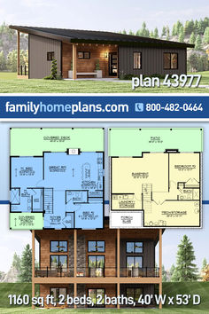 two story house plan with 3 beds, 2 baths, 4 w35'd