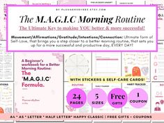 the mac g i c morning routine with stickers and coupons for $ 1 each