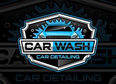 the logo for car wash detailing, which is designed to look like a blue car