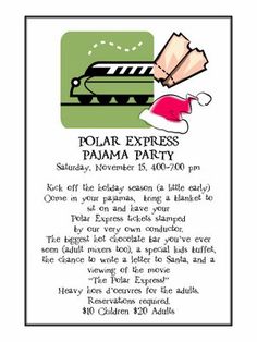 an advertisement for the polar express's tamba party, which is being held in december