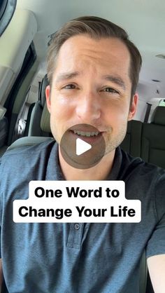 a man with a fake moustache on his face and the words, one word to change your life