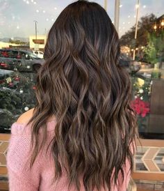 Brunette Ideas, Hairstyles For Thick Wavy Hair, Highlight Ideas, Brown Hair Color Ideas, Highlighted Hair, Thick Wavy Hair