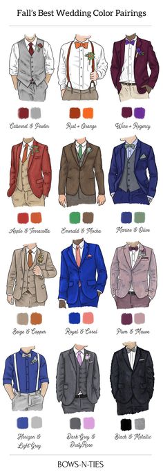 Trending Wedding Colors, Most Popular Wedding Colors, Wedding Suit For Men, Popular Wedding Colors, Groomsmen Accessories, Mode Tips, Orange Wine, Fashion Vocabulary