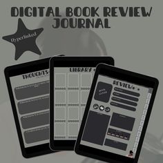 the digital book review journal is displayed on two tablets