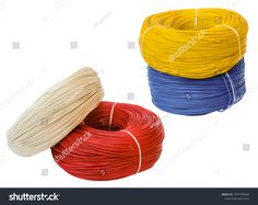 two coils of wire on white background with clipping for the top and bottom