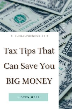 stacks of money with the words tax tips that can save you big money on top