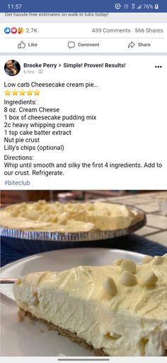 Keto Pie, Healthy Lunch Snacks, Low Carb Cheesecake, Diet Recipes Easy, Keto Cheese, Low Carb Low Sugar, Keto Cheesecake, Low Carb Eating