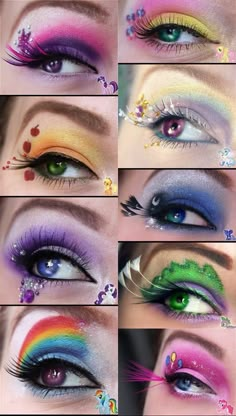 My Little Pony Makeup, Birthday Makeup Ideas, My Little Pony Cosplay, Makeup Unicorn, Pony Makeup, My Little Pony Costume, Cute Eye Makeup, My Little Pony Equestria, Unicorn Halloween