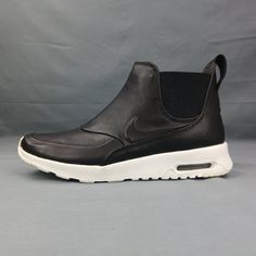 **Original Box With The Box Lid Ripped Off By Nike** (See Pics) Product Name: Nike Air Max Thea Mid Women's Casual Shoes Style Number: 859550 001 Size: Sizes 6-9.5 Color: Black, White Our Shoes Are Brand New And 100% Authentic Or Your Money Back!!! Orders Usually Ship Within 24 Hours Via Usps Priority Mail (2-3 Days.) You Will Get Your Shoes Fast!!! Nike Thea Mid, Brown City, Black White Shoes, Nike Boots, Women's Casual Shoes, Uniqlo Bags, Vintage Chanel Handbags, Air Max Thea, Nike Air Max Thea