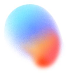 an orange and blue blurry ball on a white background