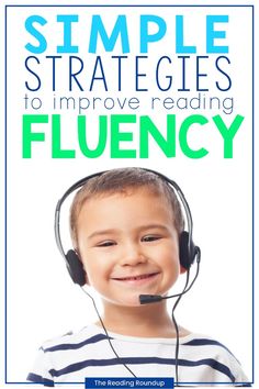 a young boy wearing headphones with the title simple strategy to improve reading fluncy