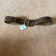 Brand New Never Worn Brown Embellished Belt From Free People Cool Belts, 90s Belt, Cool Belt, Embellished Belt, Free People Accessories, Cloth Belt, Style Box, Brown Belt, Vintage Belts