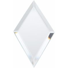 a white diamond shaped object is shown against a white background with the light reflecting off it's side