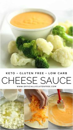 keto - gluten free low carb cheese sauce with broccoli and cauliflower