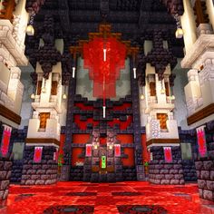 Minecraft Throneroom with Shaders Minecraft Fantasy Interior, Minecraft Temple, Fantasy Interior, Minecraft Castle Designs, Minecraft Underground, Minecraft Statues, Minecraft Interior, Minecraft Interior Design, Bangunan Minecraft