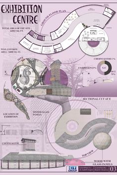 an architectural diagram showing the various parts of a building and its surrounding area, including a circular