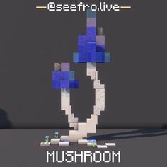 an image of a pixellated object with the words, deserrollive live mushroom