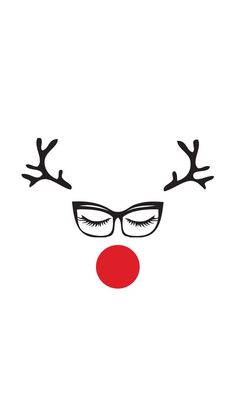 a reindeer's face with glasses and red nose