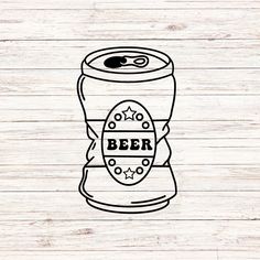 a beer can with the word beer on it