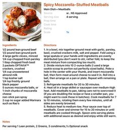 the recipe for spicy mozzarella stuffed meatballs