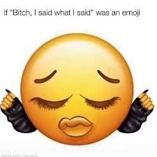 an emoj smiley face with its eyes closed and the caption if there was a period emoi