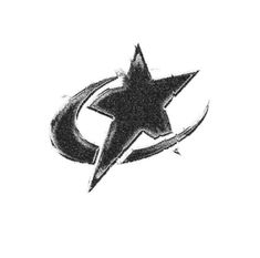 the star and crescent symbol is drawn in black ink