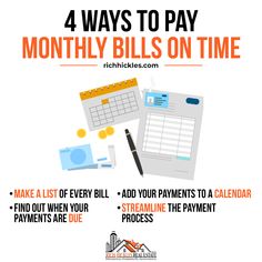 four ways to pay money bills on time