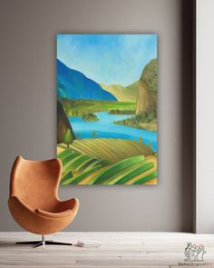 Okanagan Vineyard Paintings for Sale Coast Landscape, Horizontal Painting, Square Painting, Bc Canada, Ethereal Beauty, Pigment Ink, Tree Painting, Pacific Northwest, Painting Frames